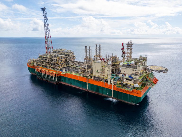 Image of gas FPSO engineered by Technip Energies arriving on site on the bp operated Greater Tortue Ahmeyim field