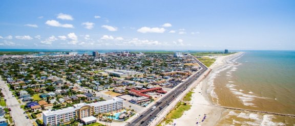 Image if the coastline in Galveston, Texas